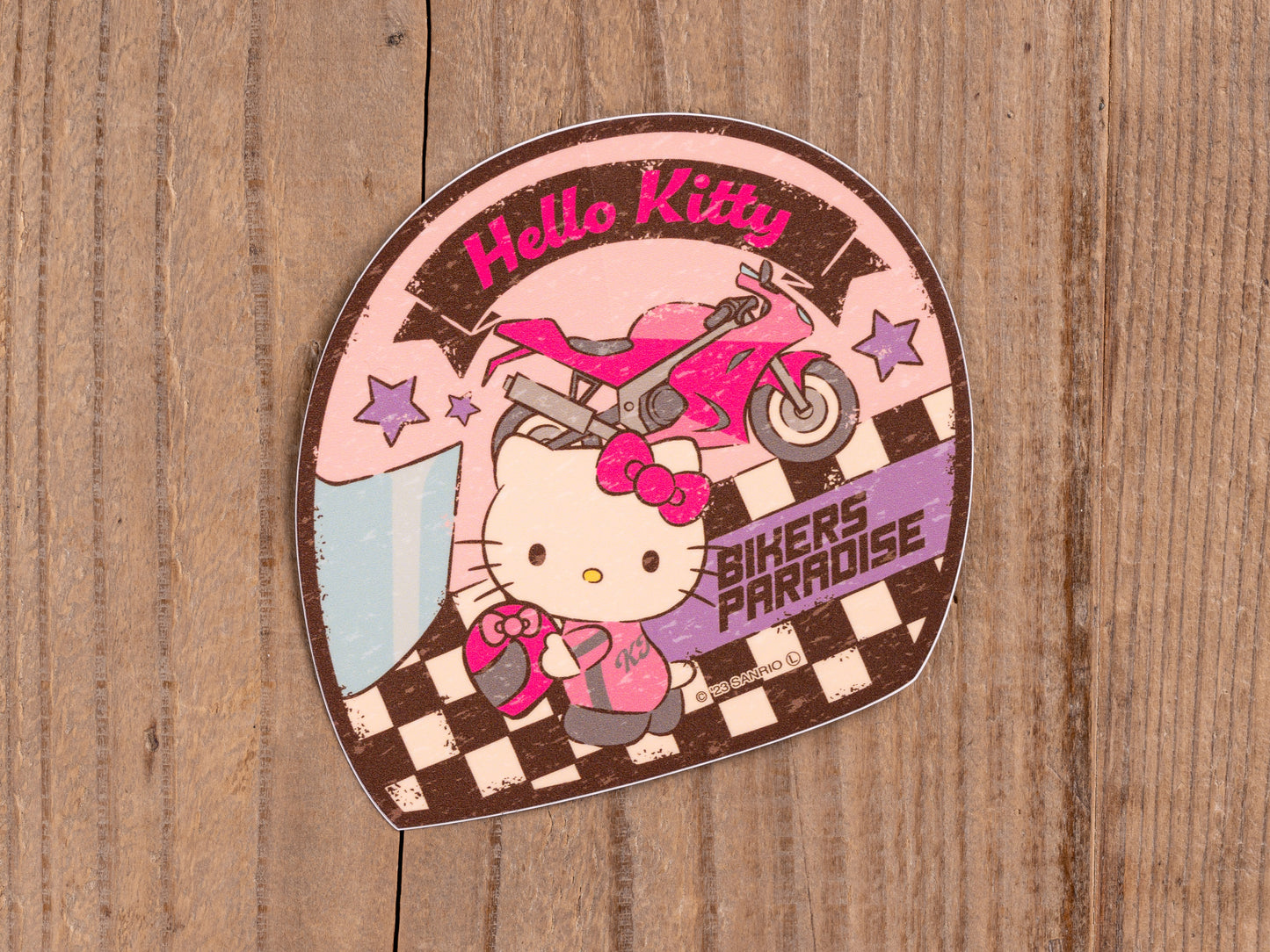 ハローキティ  ヘルメット型ステッカー サンリオキャラクターズ×バイカーズパラダイス L