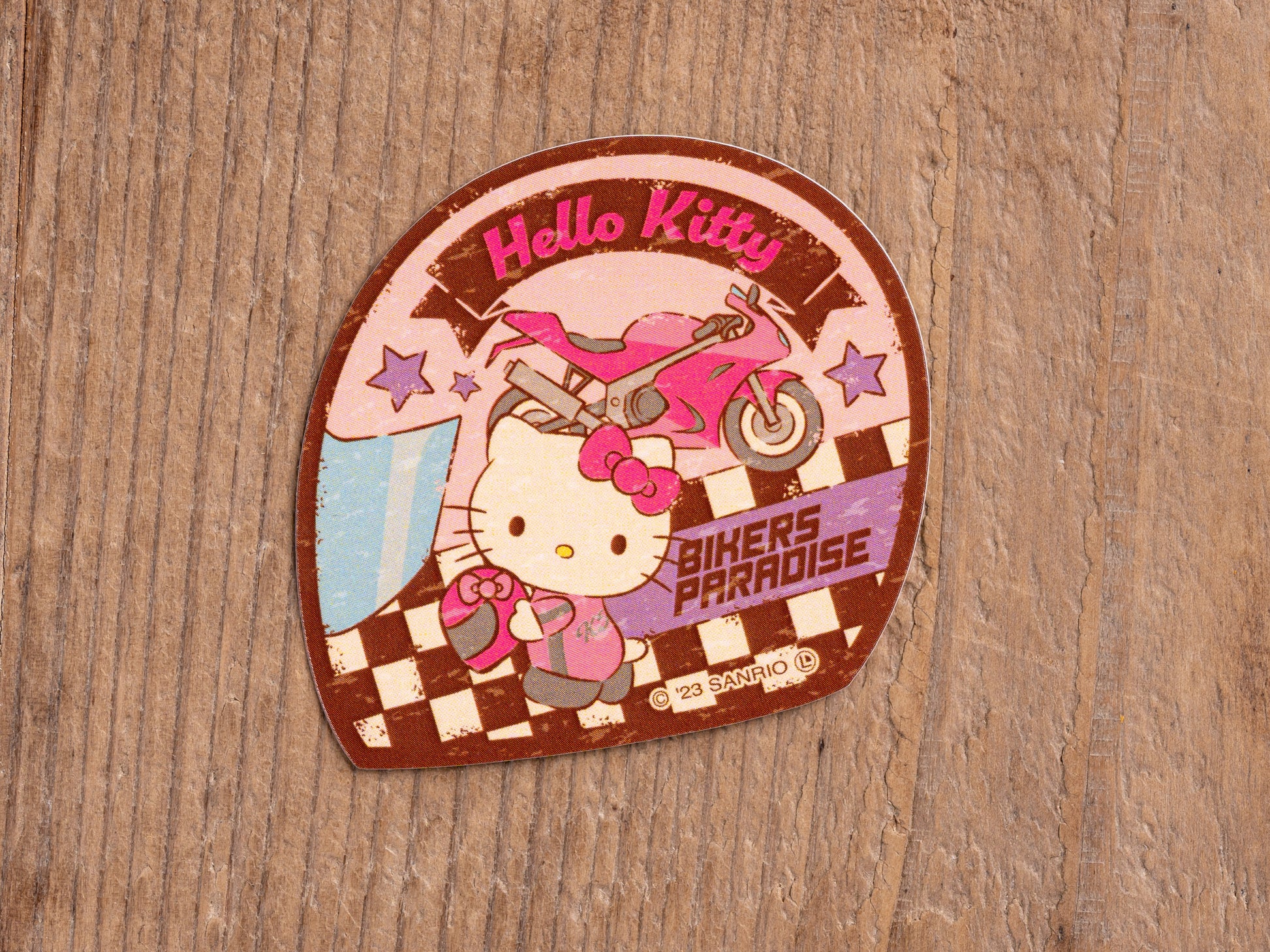 ハローキティ  ヘルメット型ステッカー サンリオキャラクターズ×バイカーズパラダイス S