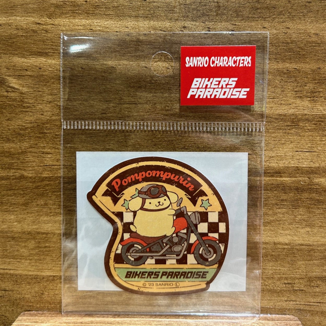 ポムポムプリン  ヘルメット型ステッカー サンリオキャラクターズ×バイカーズパラダイス