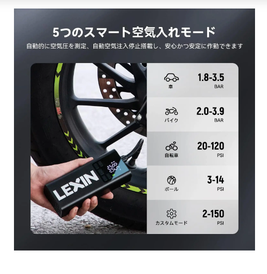 LEXIN スマートポンプ P5 エアコンプレッサー