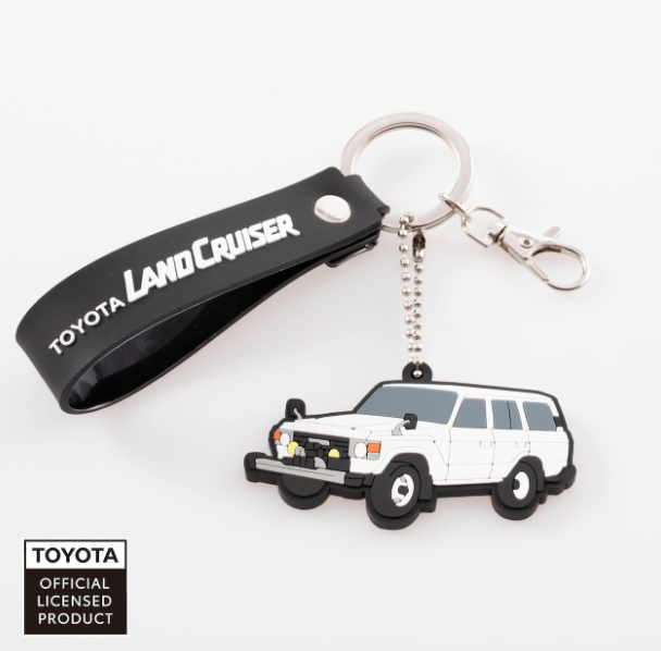 TOYOTA　ラバーキーホルダー　ランドクルーザー60（ブルー・ベージュ・ホワイト）