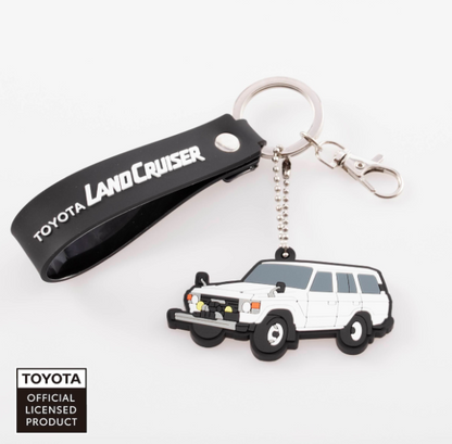 TOYOTA　ラバーキーホルダー　ランドクルーザー60（ブルー・ベージュ・ホワイト）