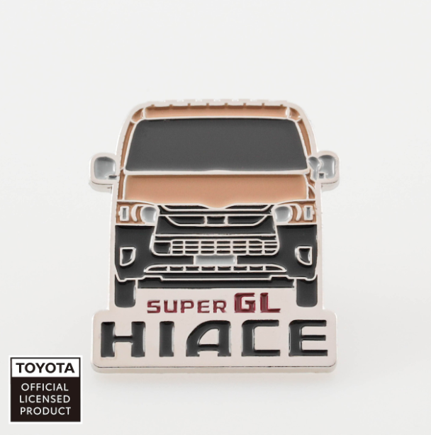 TOYOTA　ピンバッジ　ハイエースフロント（ベージュ・グリーン・グレー・ブラック・ホワイト）