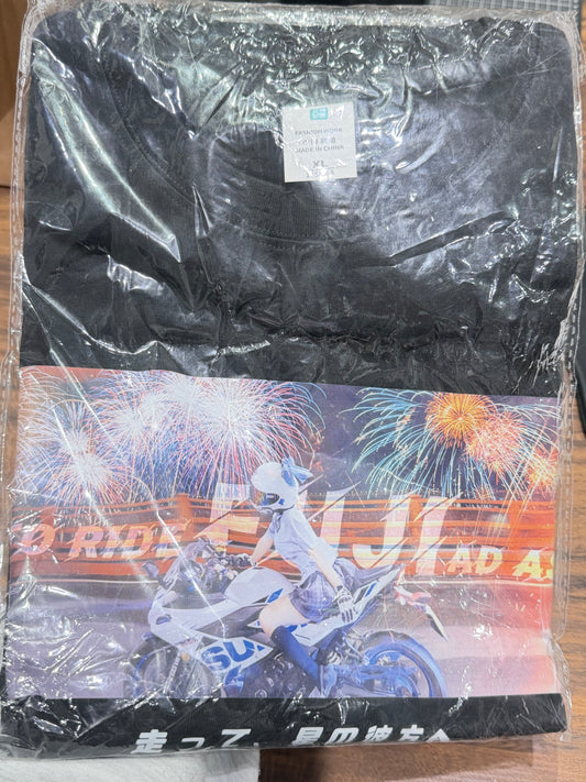 【富士花火限定】純綿夏用ブラックTシャツ（黑）ＸＬ